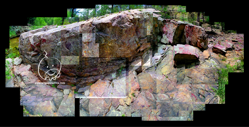 Arizona Landscape Photography Montage Christopher Creek Shore Line Rock Formation